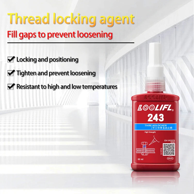 50 ml Medium Strength Thread locker (blue) Glue 243 Threadlocker (blue) Firm Screw Glue Anaerobic Anti Loosening Agent