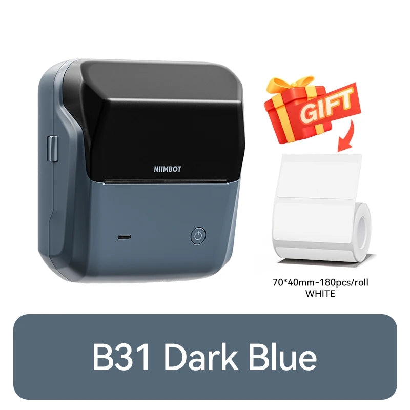B3S Barcode Thermal Label Printer, Bluetooth Wireless Sticker Maker 20–75mm, Portable Inkless Label Printer for Clothing Jewelry & Shipping