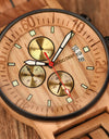 Wood Watch Calendar Multifunctional Fashion Wrist Quartz Customizable Engraving
