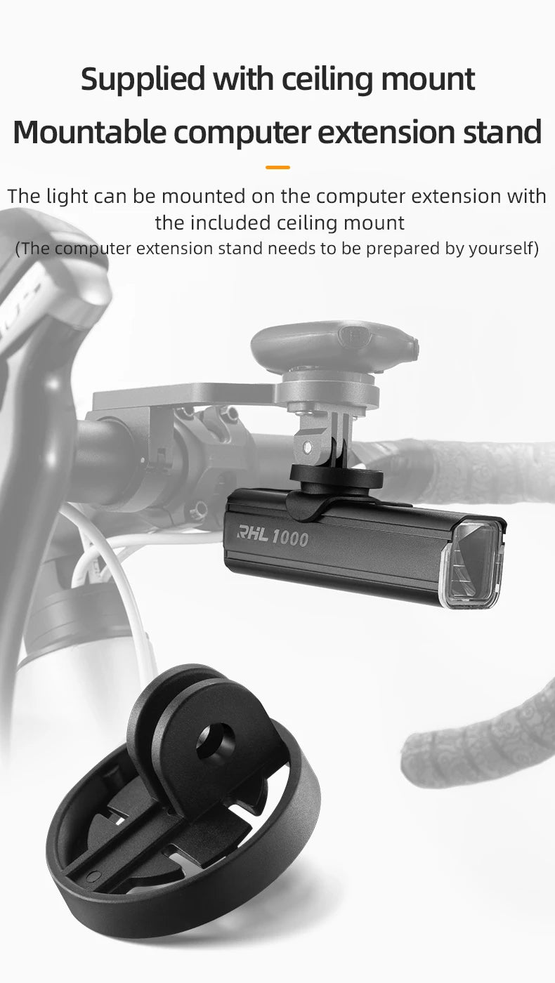 1000LM Bike Light Front Lamp Type-C Rechargeable LED 4500mAh Bicycle Light Waterproof Headlight Bike Accessories