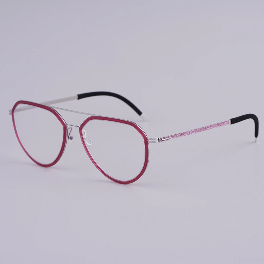 Oversized Pilot Titanium Double Bridge Eyeglasses Frame
