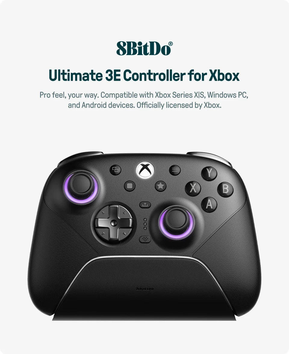 Wireless Gaming Controller with Swappable Parts and TMR Joysticks for Xbox and PC