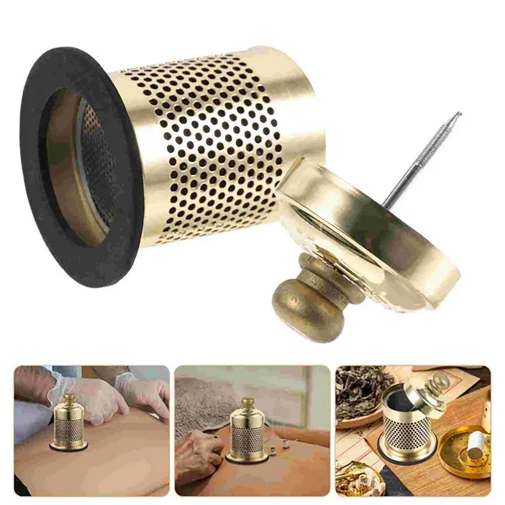 Magnetic Body Moxibustion Box Moxibustion Copper Smokeless Moxibustion Tool Pot Moxa Stick Moxibustion Holder Box Burner Massage