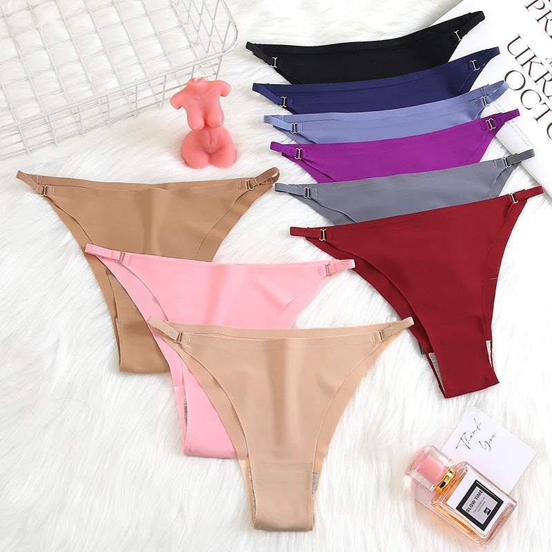 Panties Plus Size Silk Underwear for Woman Bikini Panty Female G-string Thong Sexy T-back Lingerie Low Waist