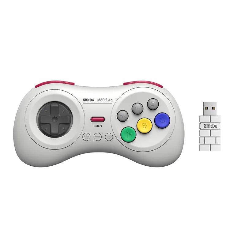 2.4GHz Wireless Retro Gaming Controller with Turbo Function for Sega Genesis Mini and Nintendo Switch