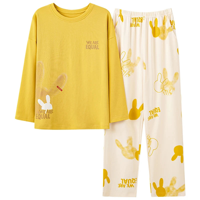 Women’s 2-Piece Pajama Set – Long Sleeve Top & Pants, Loose & Comfortable Winter Loungewear