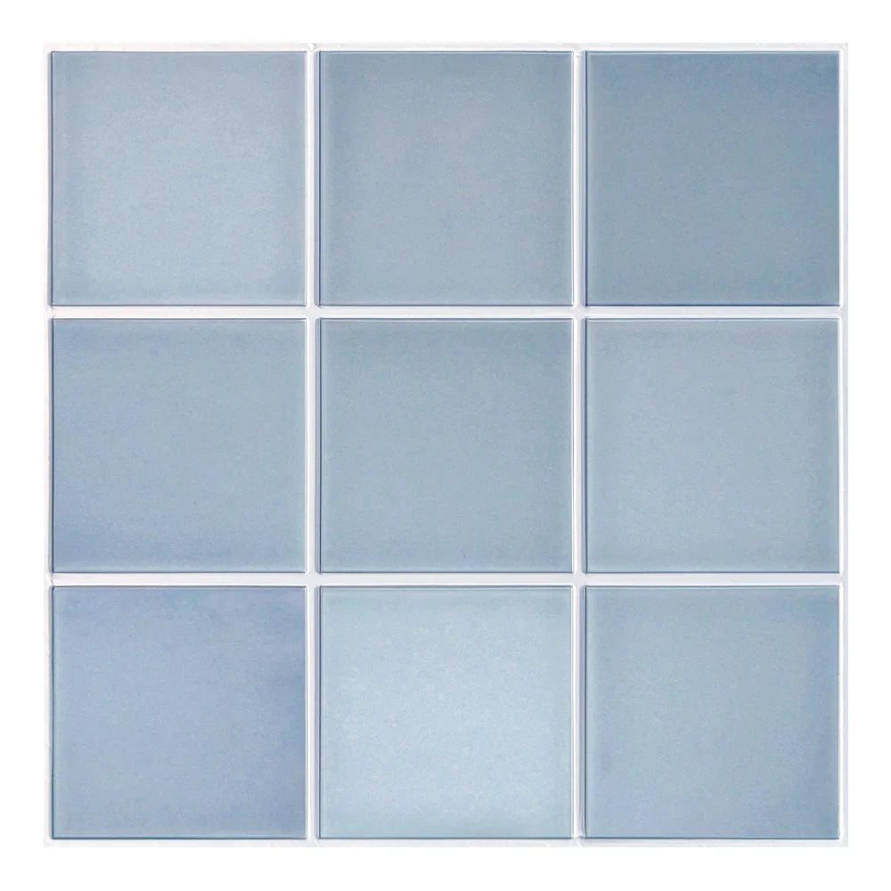 10pcs 3D Tile Stickers, Self-adhesive Green Tile Backsplash for Kitchen Bathroom, Waterproof, Matt, 30 x 30cm, Interior Wall Decor