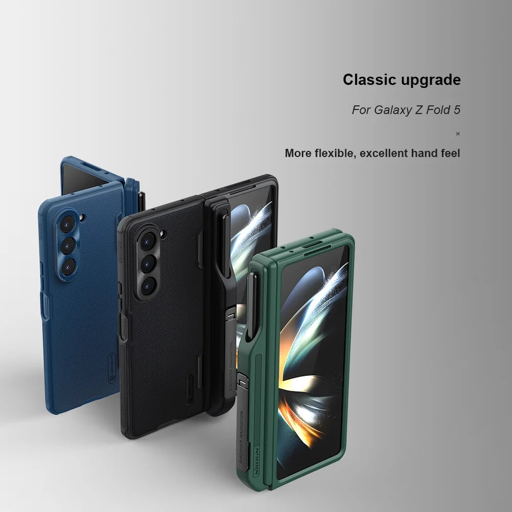 Super Frosted Shield Fold Case For Samsung Galaxy Z Fold5 Case Matte TPU + PC Anti Fingerprint Shockproof Back Cover