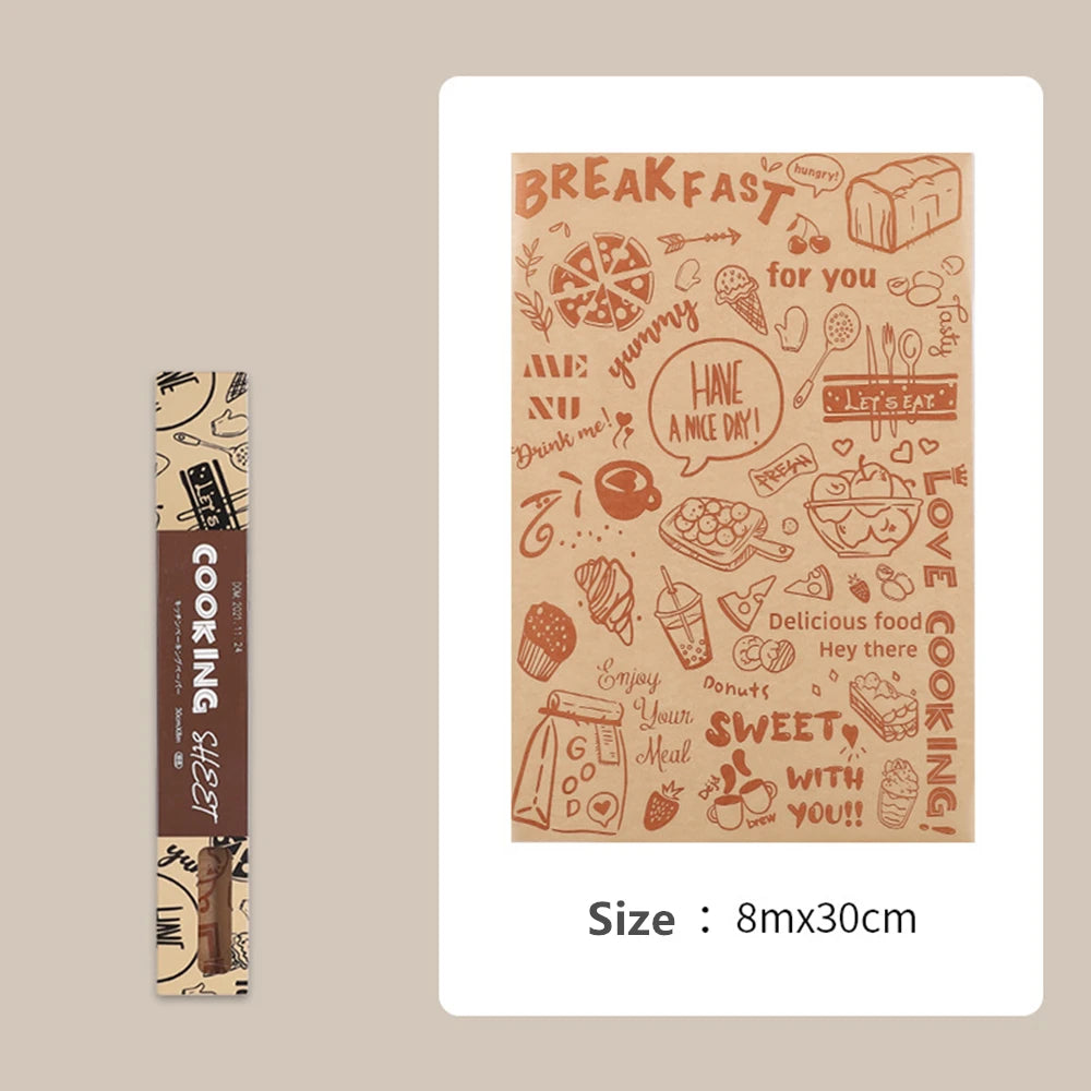 8M Oil-absorbing Paper Newspaper Paper Air fryer Baking Paper Oven Resistant Bake Oilcloth Pad Cooking Paper Mat