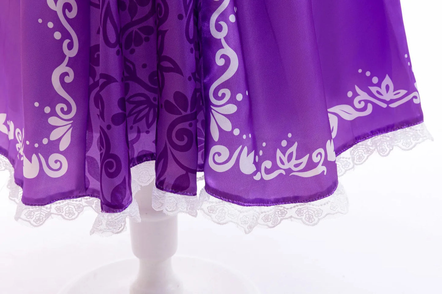 Purple Gradient Princess Maxi Dress with Floral Pattern