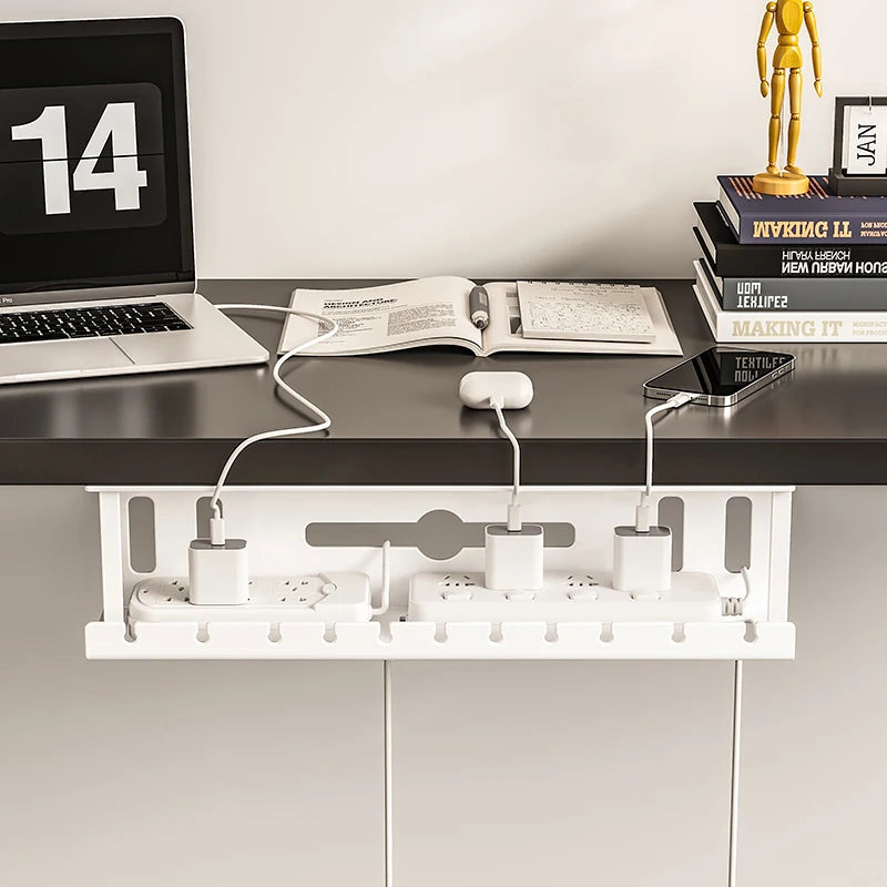 Under Desk Cable Management Tray, Metal Raceway Wires Cable Tidy Organizer Office and Home Cable Tray Use for Standing Desk