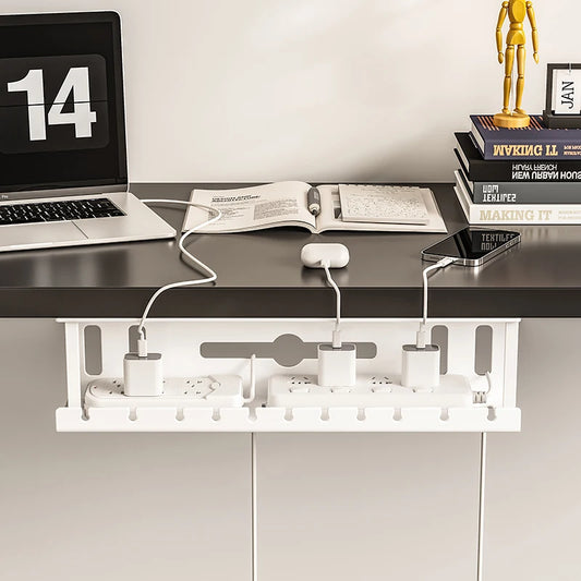 Under Desk Cable Management Tray, Metal Raceway Wires Cable Tidy Organizer Office and Home Cable Tray Use for Standing Desk