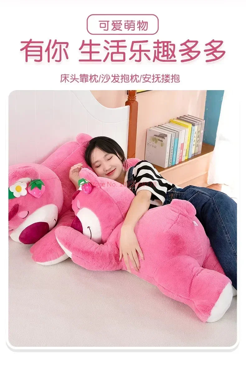 Disney Kawaii Toy Story Lotso Bear Strawberry Sofa Plush Pillow Stuffed Toys  Girls Friends Festivals Birthday Gift