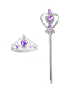 Kids Rhinestone Tiara Crown and Magic Wand with Glitter Crystal Head Hoop Jewelry Hair Accessories for Girls Teens Birthday Gift