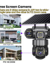 Solar Camera 4G Sim Outdoor 3 Lens 3 Screen 10X Zoom PIR Human Detect Cameras Waterproof Night Vision CCTV Security Protection
