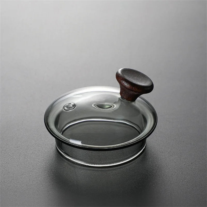 Japanese Style Glass Teapot with Wooden Handle and Infuser