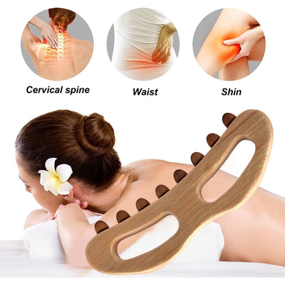 1Pcs Guasha Wood Stick Massage Tool for Body Lymphatic Drainage Massager Sculpting Tools,Anti Cellulite,Trigger Point Treatment