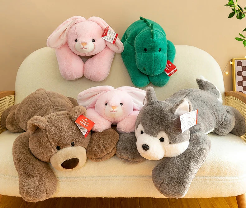 Party Bear Plush Sleeping Pillow Husky Doll Dinosaur Soft Doll Birthday Gift Girl