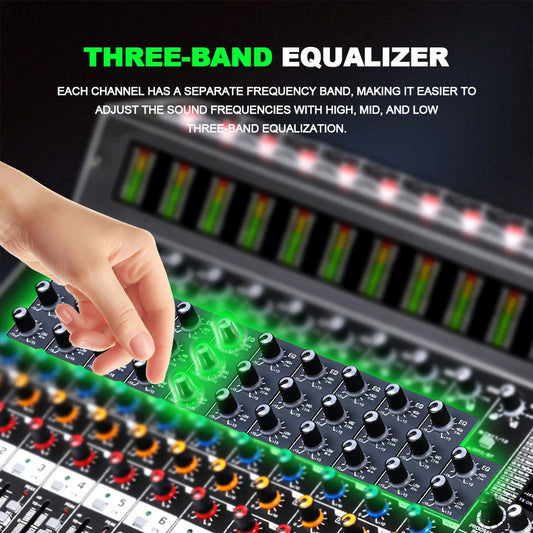 Professional 12 Channel Audio Mixer Console with USB Bluetooth and 256 DSP Effects