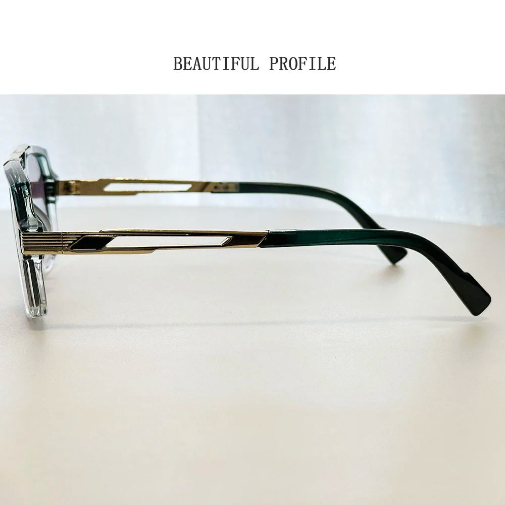 Vintage Square Alloy Frame Sunglasses With UV400 Protection