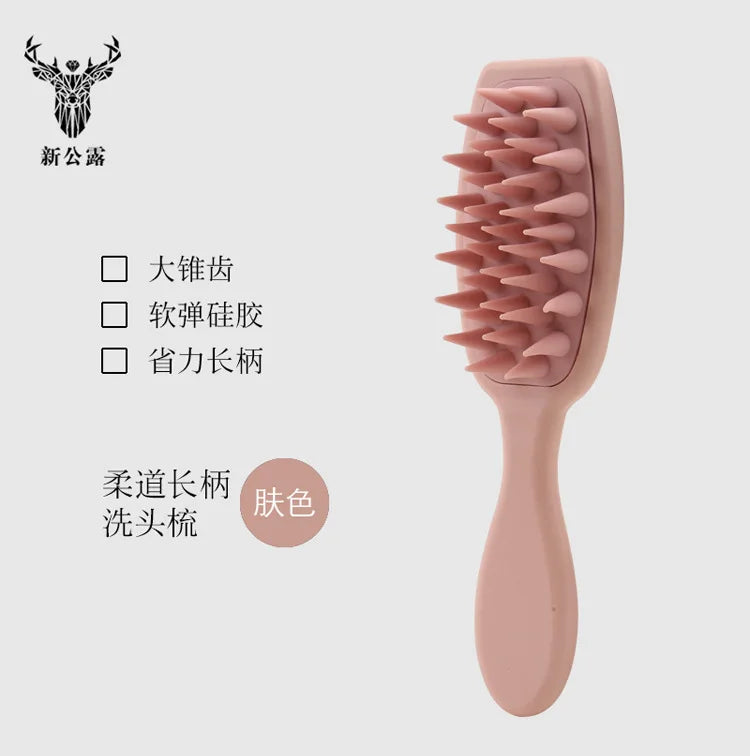 Silicone Shampoo Brush Head Scalp Massage Comb Clean The Scalp Thoroughly Body Massage Brush Bath Brush Salon Hairdressing Tool