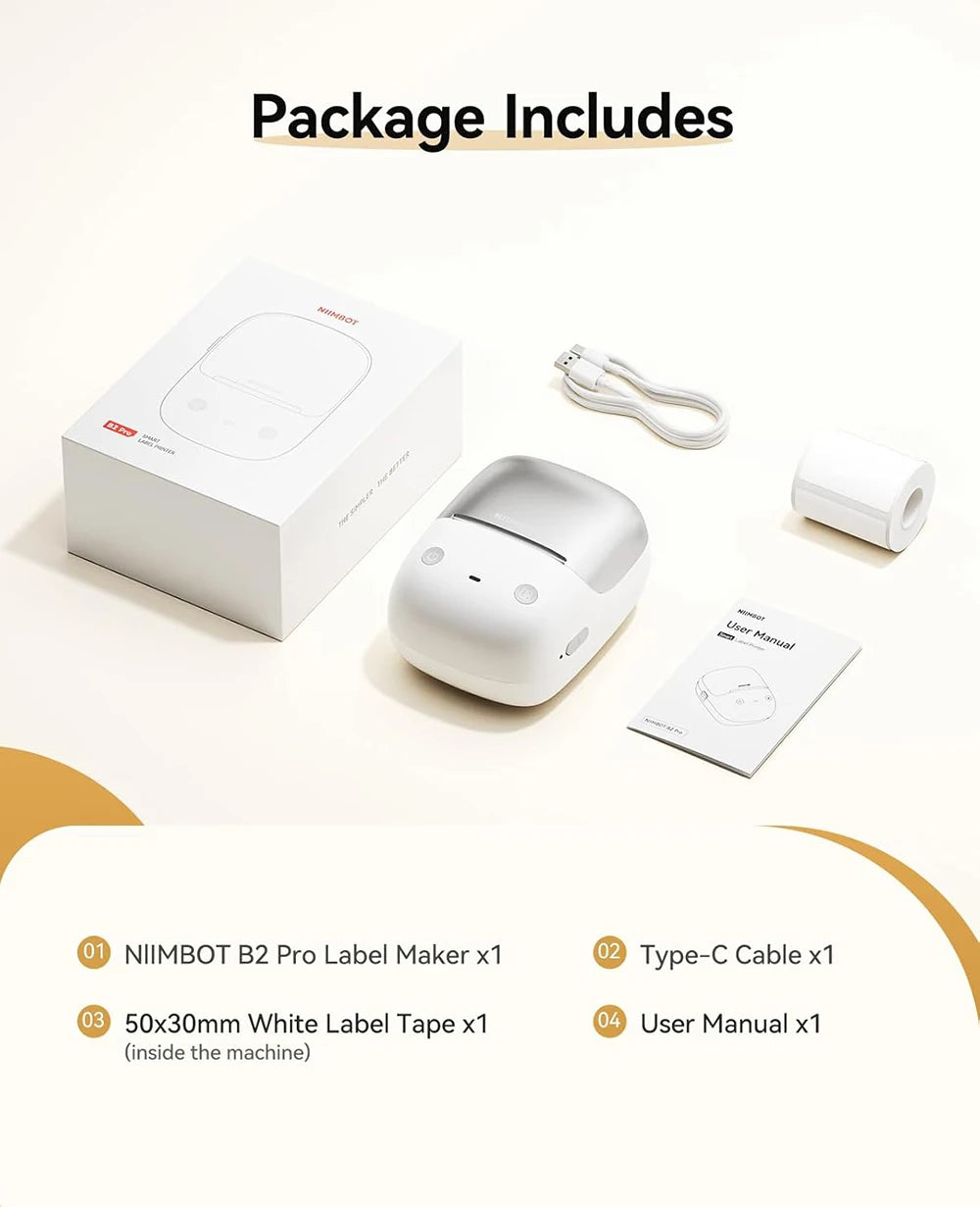 B2 Pro Label Printer 300 DPI, Bluetooth Wireless Thermal Sticker Printer, Red Black Photo Label Maker for Business & Home