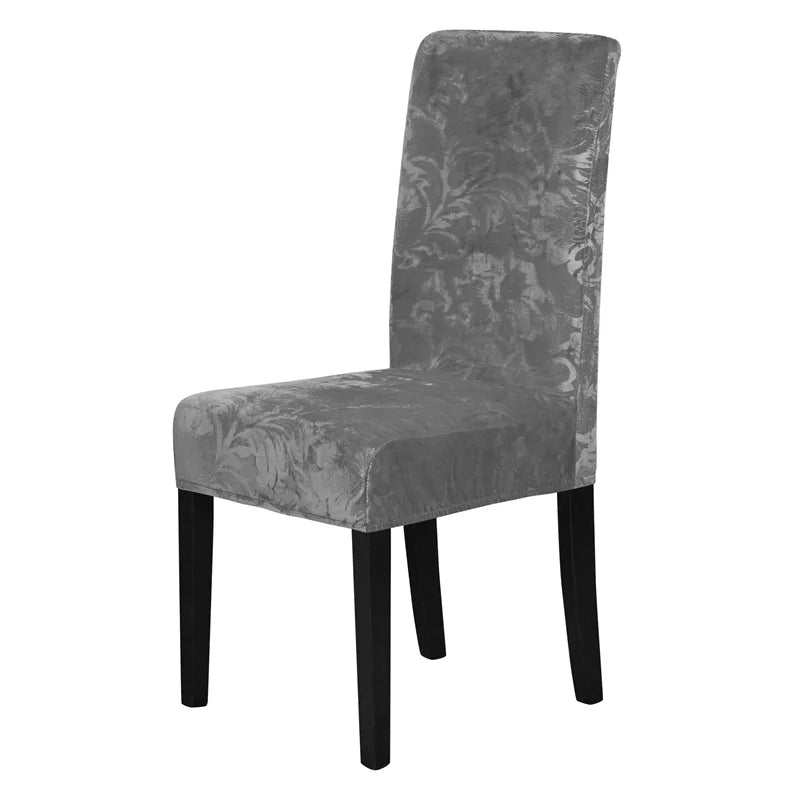 1PC Stretch Dining Chair Cover Jacquard Solid Color Chairs Slipcovers Elastic Soft Seat Covers for Banquet Wedding Hotel Decor