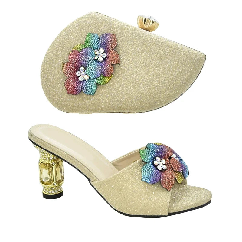Italian Design High Heels Shoes and Bag To Match Nigerian Shoes and Bag Set Ladies Party Shoes and Bag Wedding Party Pumps