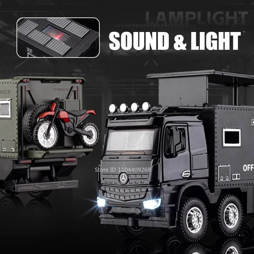 1:24 NOMADISM Raptor F150 RV Alloy Model Car Toy Metal Diecast Miniature Off Road Vehicle Models Sound Light Toys For Gifts
