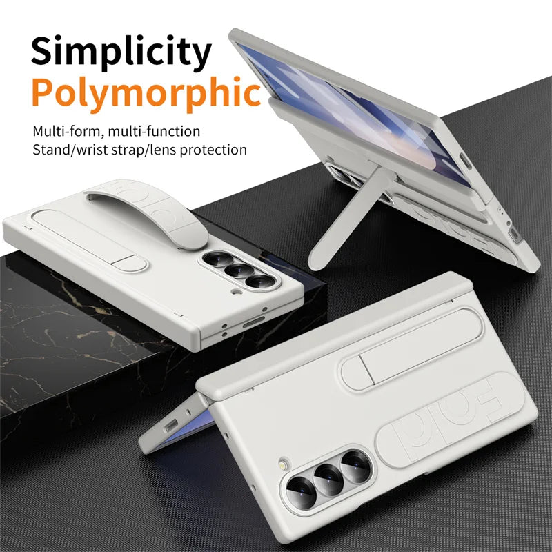 For Samsung Galaxy Z Fold 6 3 4 5  Hinge Case Armor Shockproof Full Screen Protector Tempered Glass Folding Cover