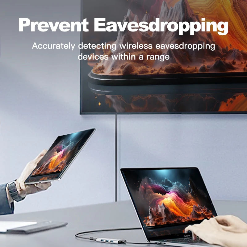 T18 hidden camera detector, camera detector, insect and hidden camera detector, RF signal scanner, home wireless charging, offic