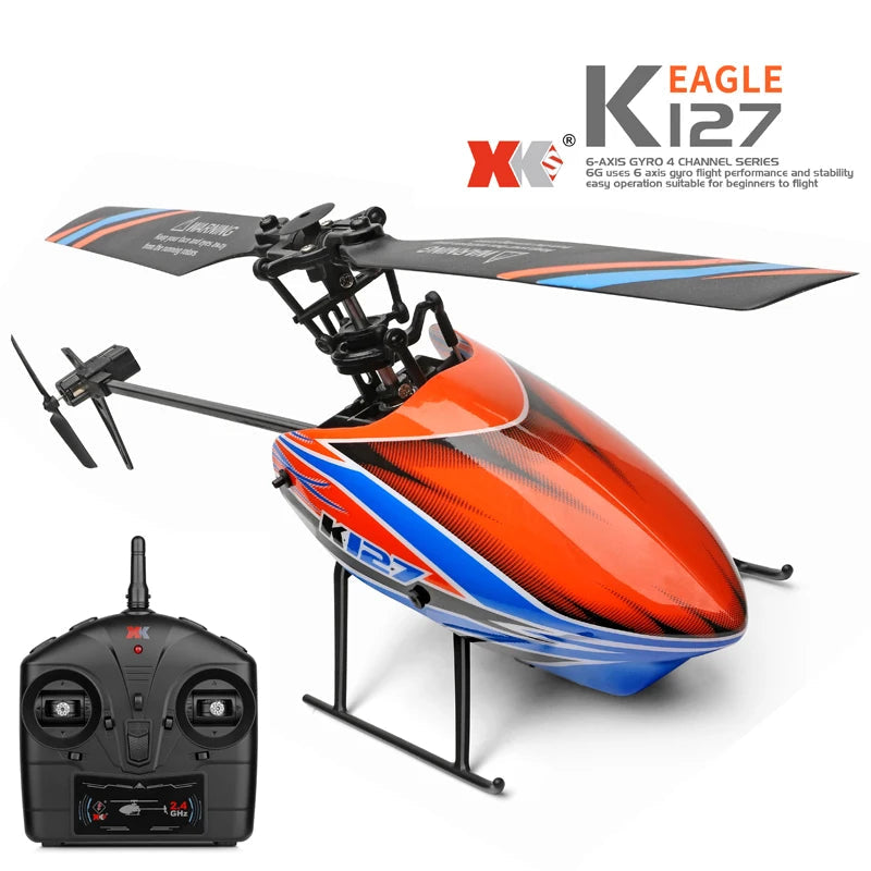 WLtoys XKS RC Helicopters K127 6-Aixs Gyroscope 2.4G 4CH Single Blade Propellor Gyro Mini RC Helicotper for Gift RC Toy V911