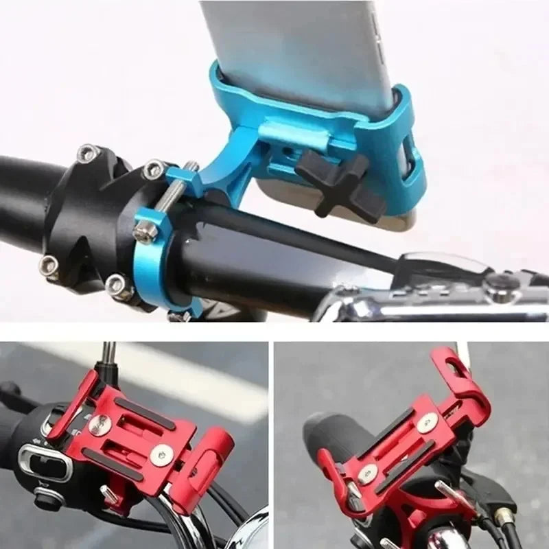 360° Rotate Metal Motorcycle Bike Phone Holder Anti-slip Bracket GPS Navigation Clip Universal Bicycle Stand for All Smartphones
