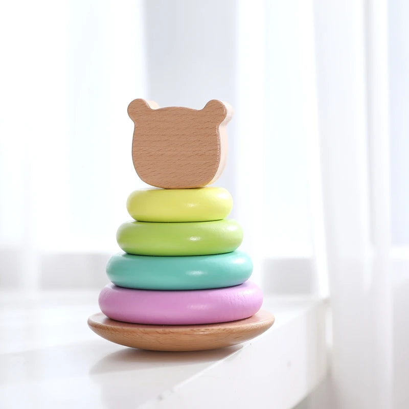 Kid Educational Toy Macaron Wooden Toys Children Montessori Object Permanence Box Hammer Box Coin Ball Textile Drum Drawer Box