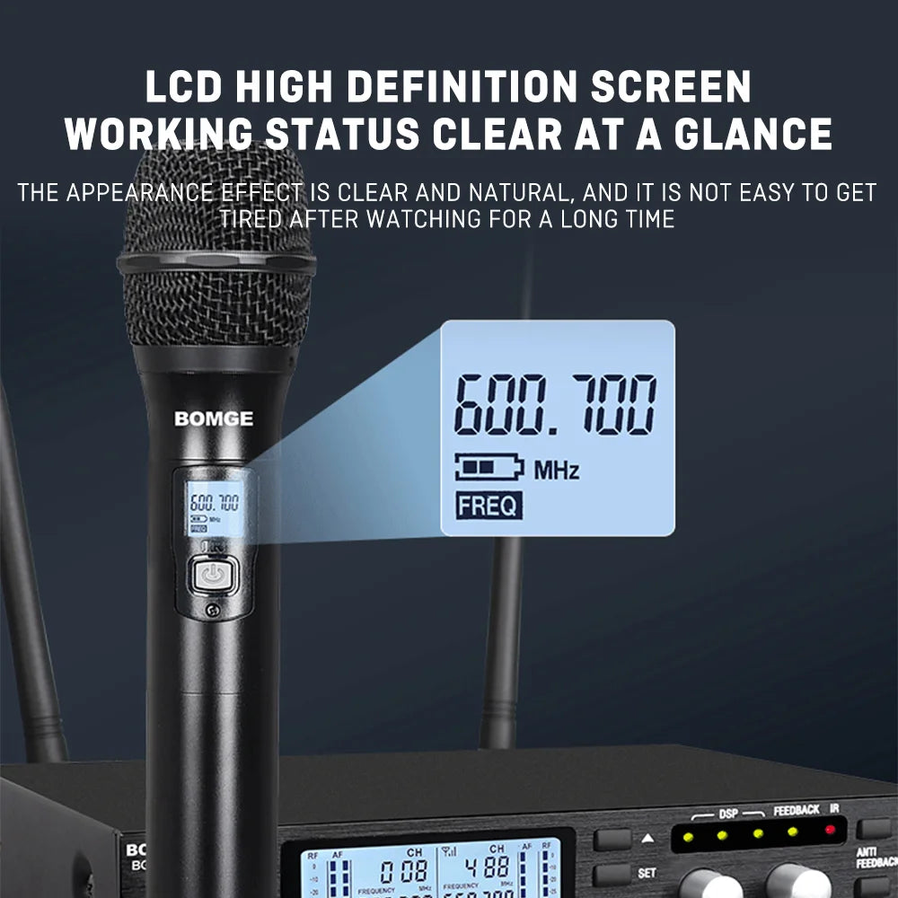 BG360U Dual Channel UHF Wireless Microphone System with DSP Effects