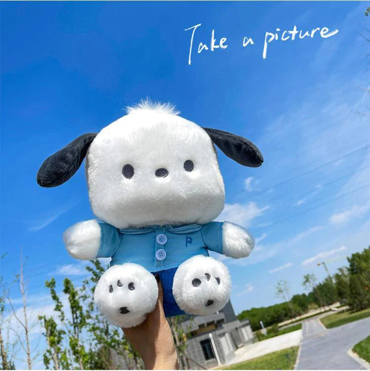 Cartoon Sanrio Pochacco Plush Toy Soft Stuffed Doll Cute Sofa Cushion Bedroom Decoration  Soothing Pillow  Anime Gift