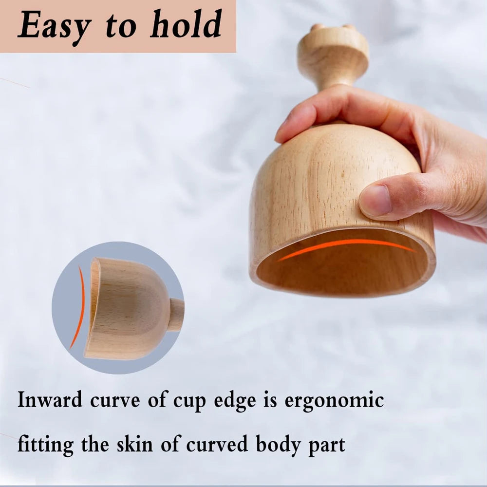 FITPERT Wood Therapy Cup, Wood Therapy Massage Tools for Body Shaping,Body Sculpting Tool Lymphatic Drainage Cellulite Reduction