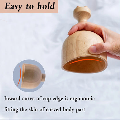 FITPERT Wood Therapy Cup, Wood Therapy Massage Tools for Body Shaping,Body Sculpting Tool Lymphatic Drainage Cellulite Reduction