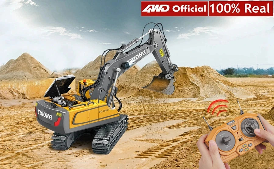 Remote Control Excavator 4x4 Alloy Dump Truck Bulldozer Radio Model RC Car Construction Vehicle Toy  Gifts