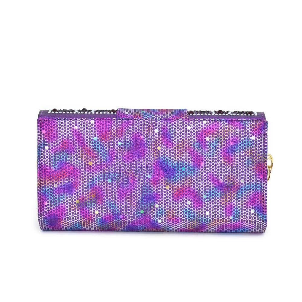 Pattern Popularity Newest Sandals Ladies Shoes and Bag Set Full Diamond Fashion Design Purple Color Pumps for Wedding Party