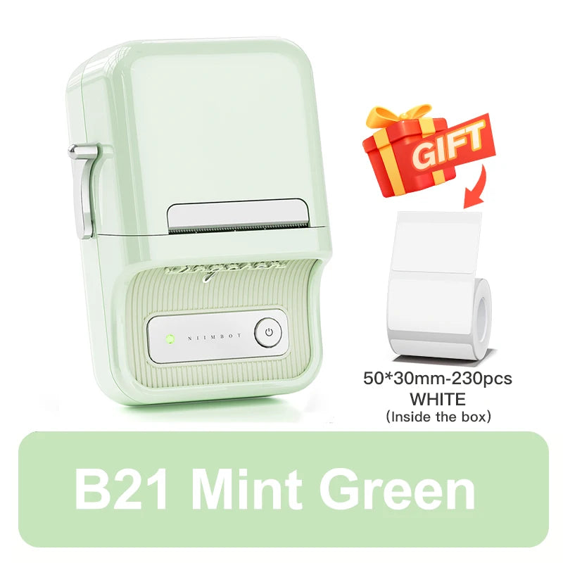 B1/B21 Jewelry Label Printer, Bluetooth Wireless Thermal Sticker Maker 20–50mm, Inkless Price Tag Label Machine for Necklace Ring Bracelet