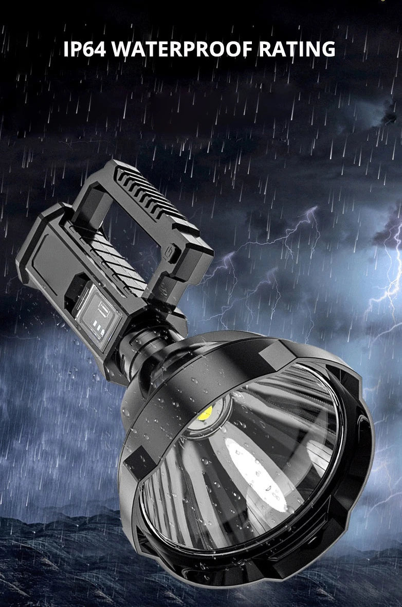 High Power Rechargeable Spotlight 3800 Lumens Ultra Long Range LED Searchlight Camping Lantern