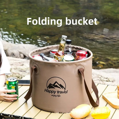 10L/20L Portable Outdoor Fishing Bucket Multipurpose Folding Water Storage Bag Travel Camping Water Bucket