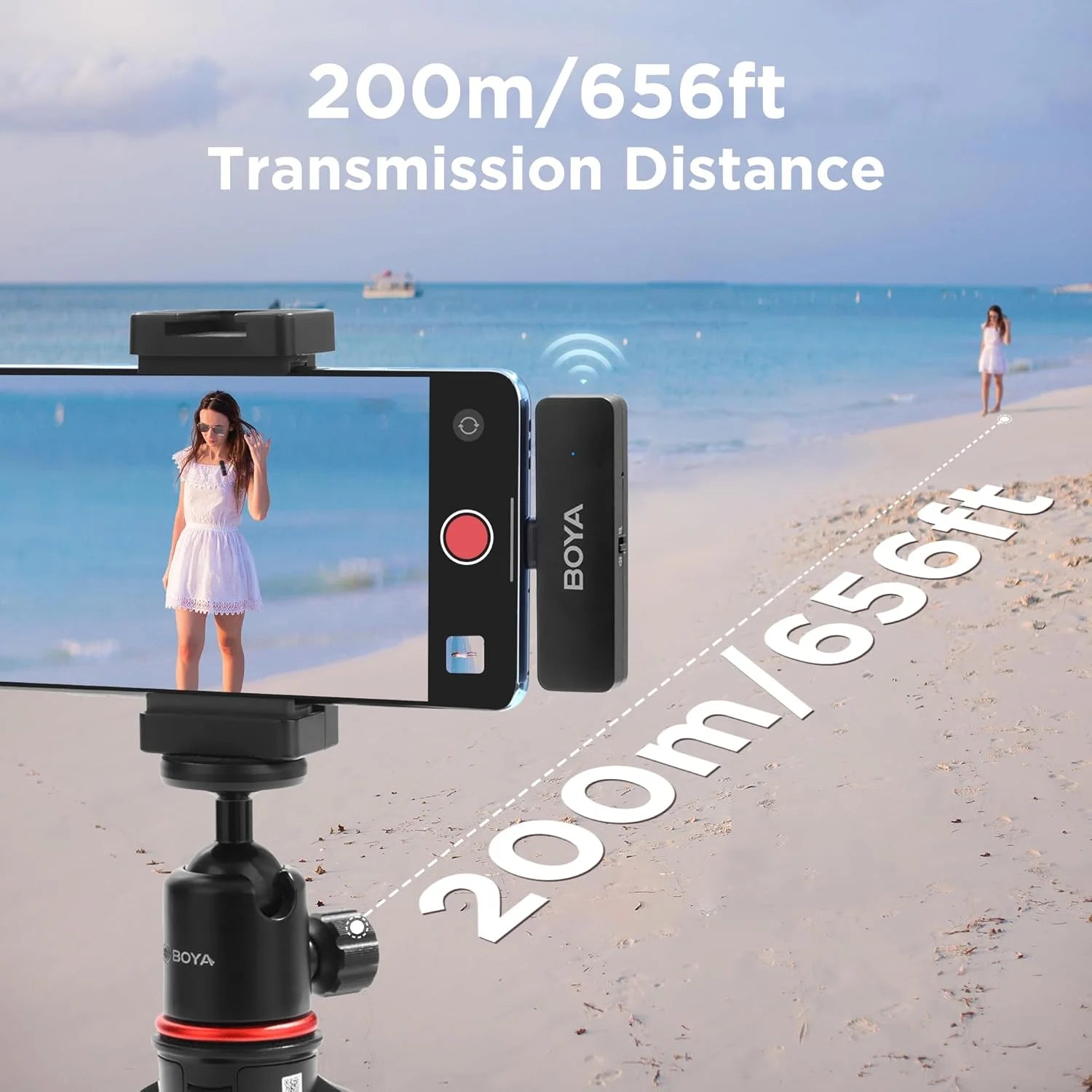 BY-V4 Wireless Lavalier Microphone for iPhone 15/16 Series Type C Smartphone 4-Channel Lapel Mic for Youtube Recording Vlog