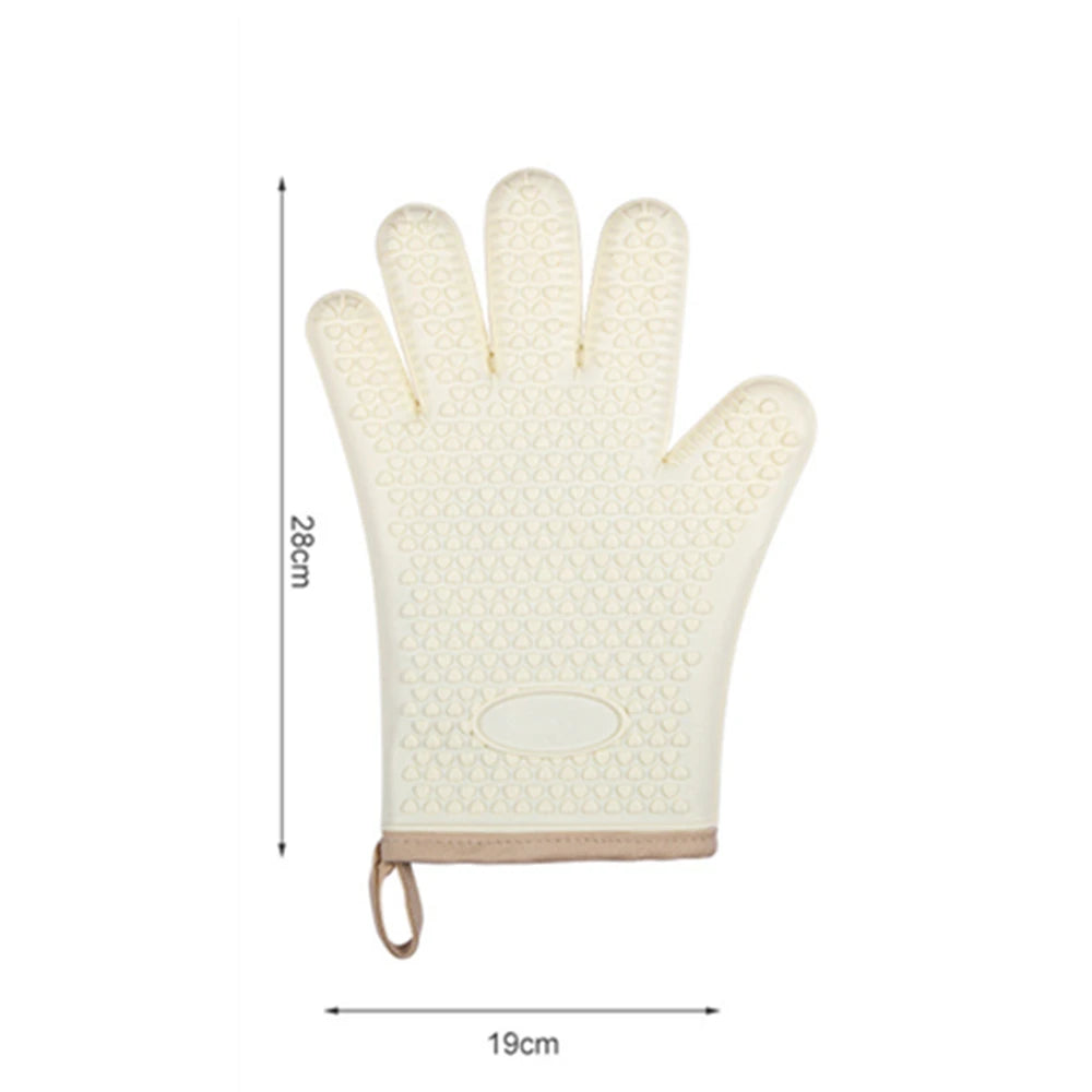 Heat Resistant Silicone Gloves Microwave Oven Baking Gloves Kitchen Anti-scald Anti-slip Silicone BBQ Heat Insulation Mitts