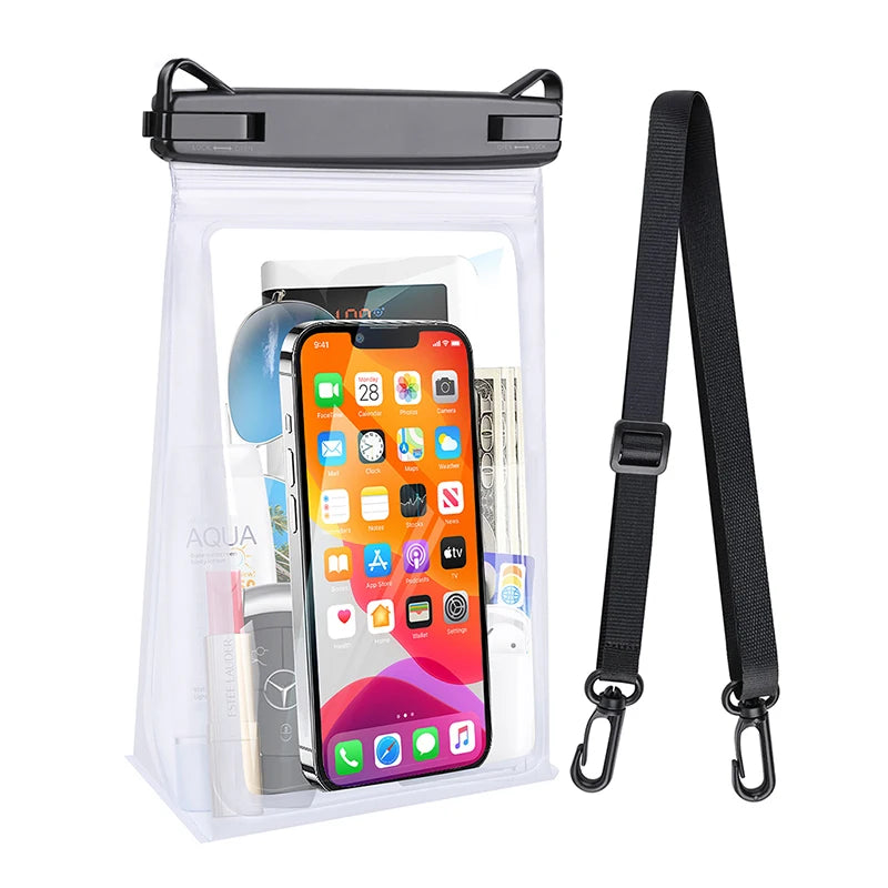 Large Swimming Waterproof Phone Bags Double Hooks Lanyard Cross body Water Proof Storage Pouch For iPhone Samsung Xiaomi