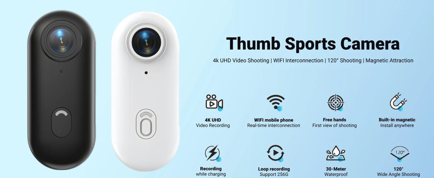 Mini 4K Wearable Action Camera with WiFi and Waterproof Housing