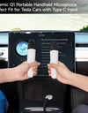 Q1-Tesla Car Karaoke Microphone for Tesla Model Y/3/X/Cybertruck, Rechargeable Caraoke Mic with USB-A & USB-C Receiver