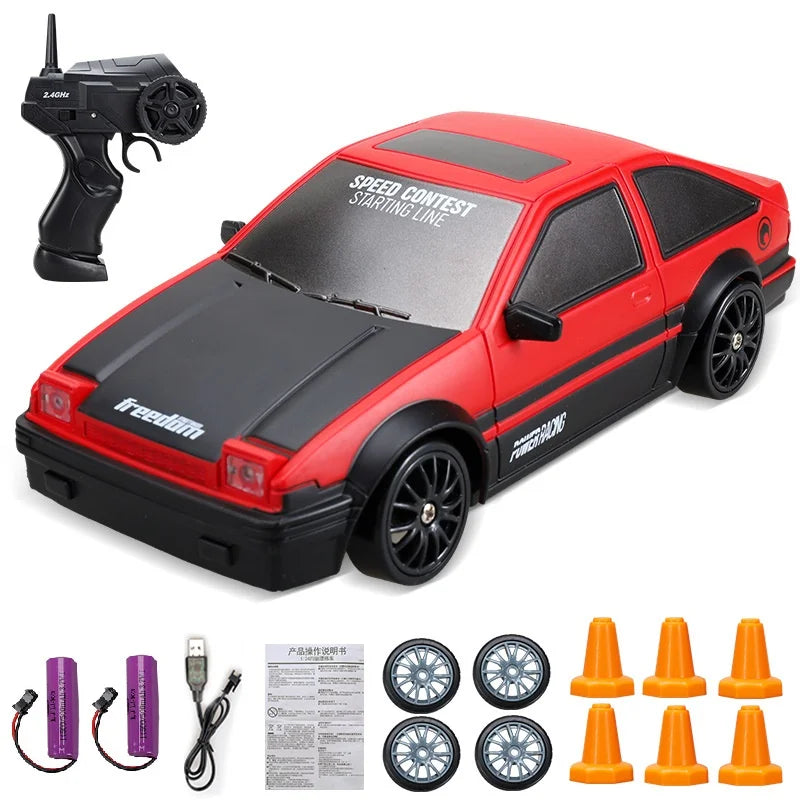 2.4G Drift Rc Car 4WD RC Drift Car Toy Remote Control GTR Model AE86 Vehicle Car RC Racing Car Toy for  Christmas Gifts