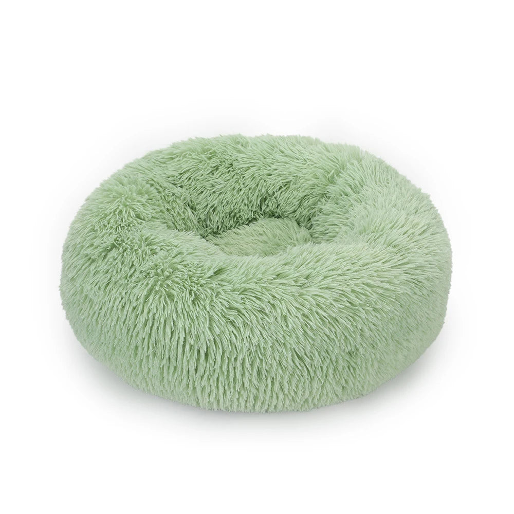 Plush Donut Dog Bed Washable Pet Cushion